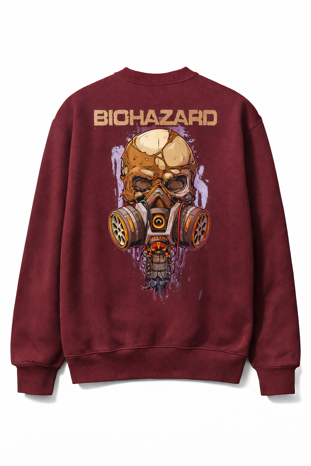 BIOHAZARD Back Print Sweatshirt – Maroon